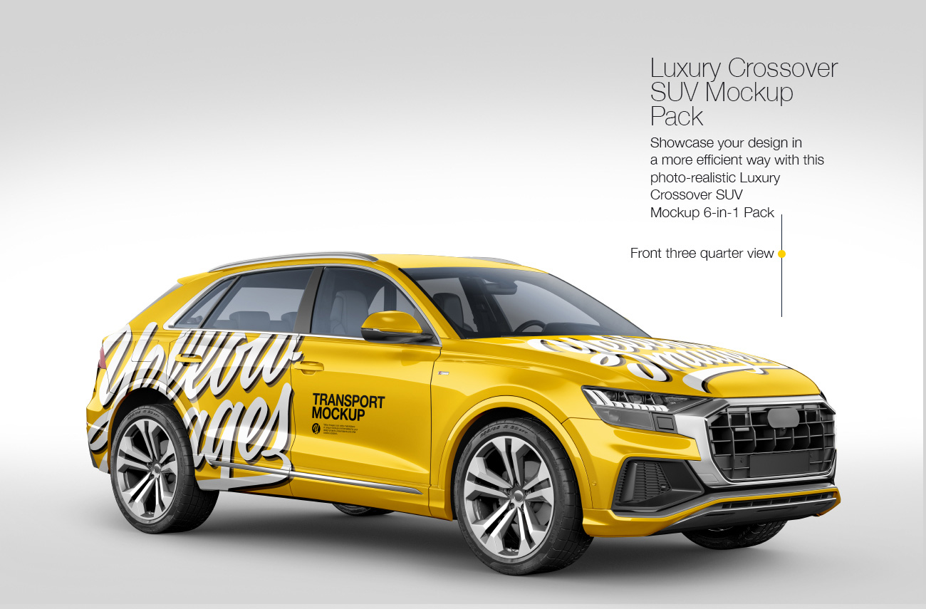 Luxury Crossover SUV Mockup Pack: 6-in-1 Pack